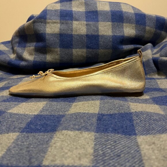 Gold leather ballet flats, size 40 - Picture 7 of 9